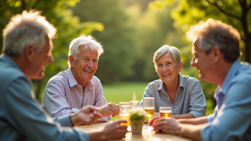Group of seniors enjoying outdoor activity in nature