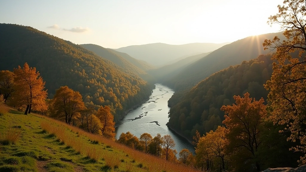 Scenic Czech countryside landscape with river valley